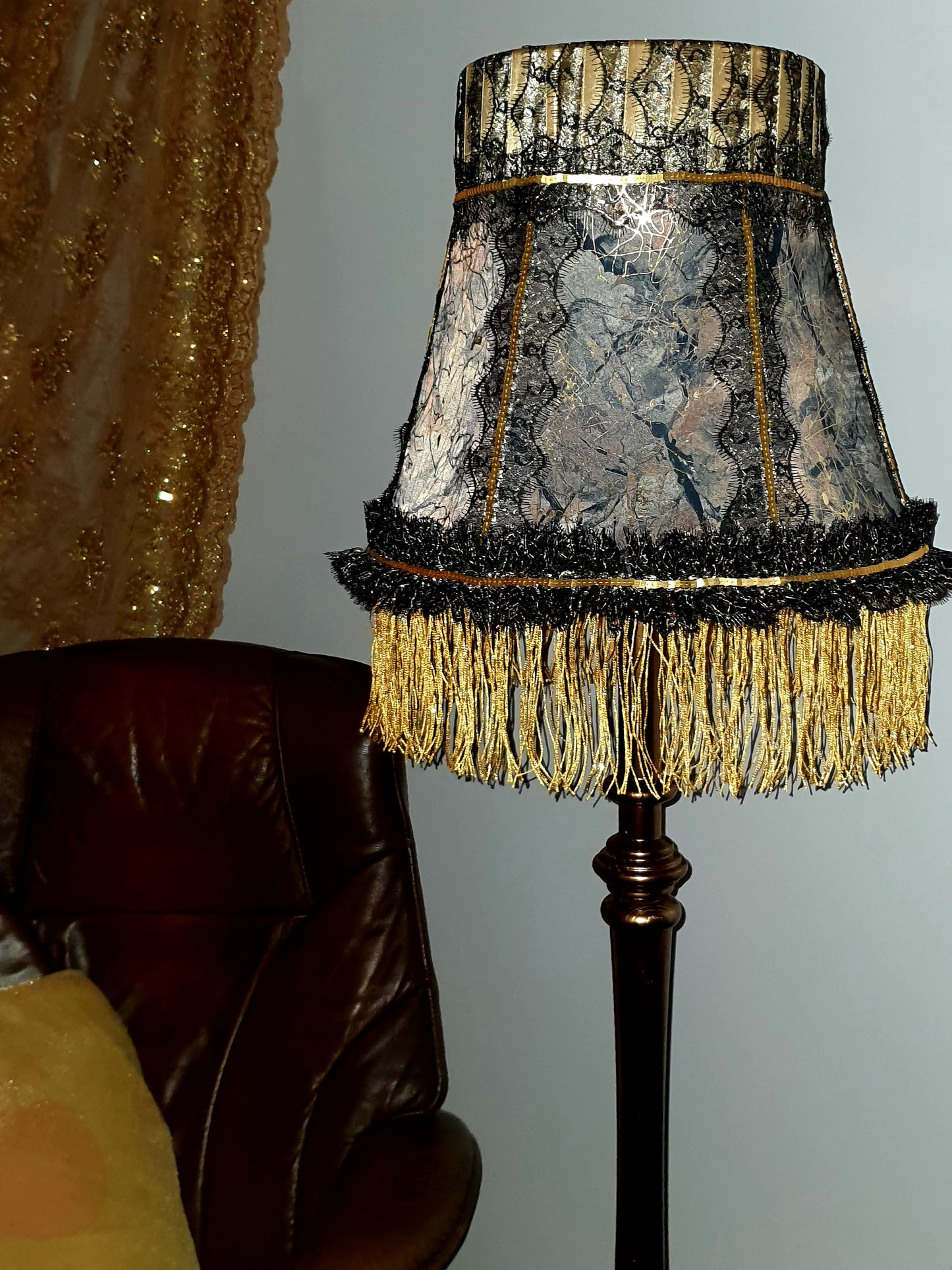 Victorian Fringed Lampshade for Floor Lamps - Handmade Antique Lampshade. 2301