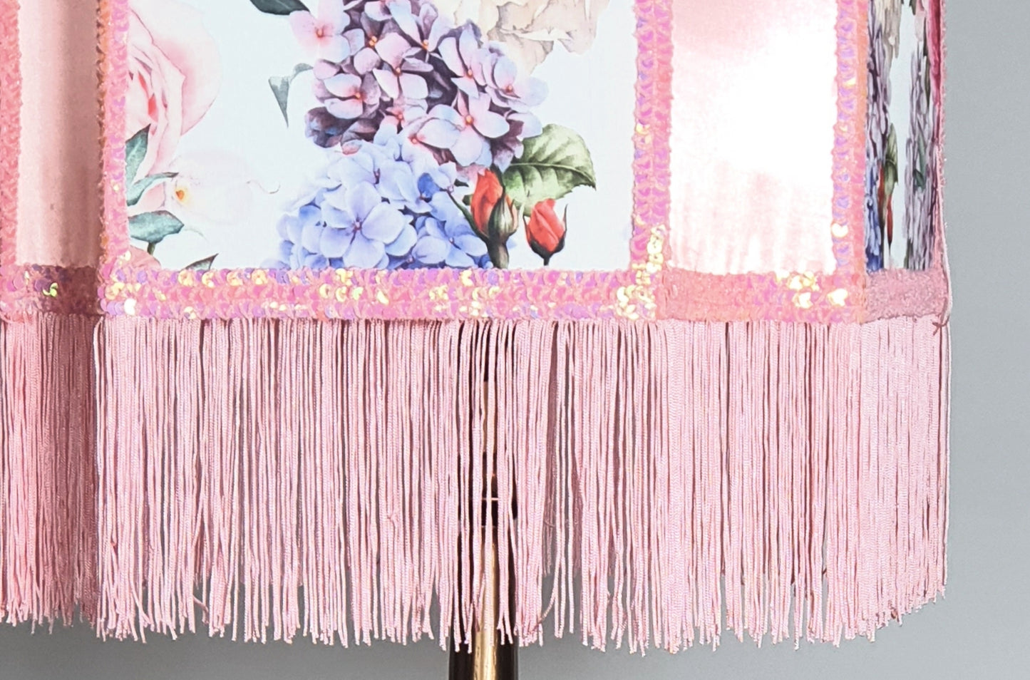 Lampshade, unique lampshades, designer pink flower lampshade. 2802