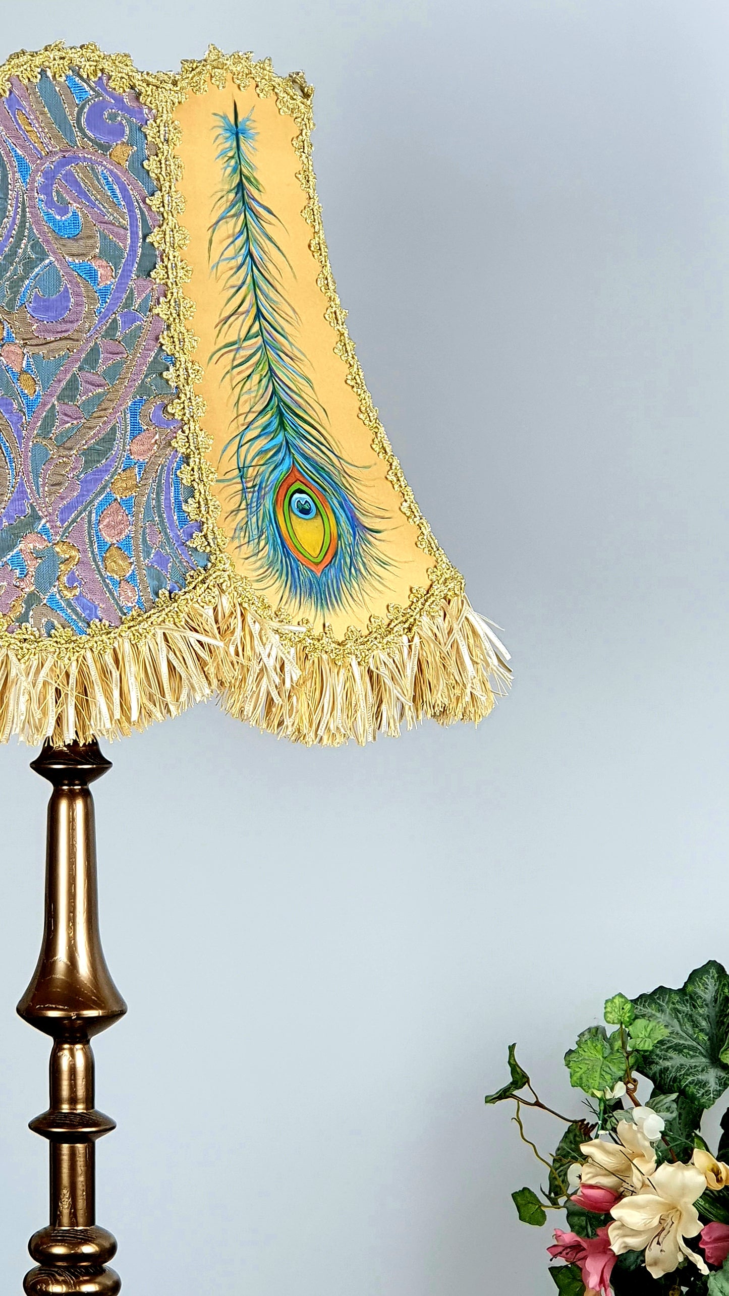 Lampshade, hand-painted fabric lampshade, art deco, unique lampshades. PRODUCT TO ORDER. 3704