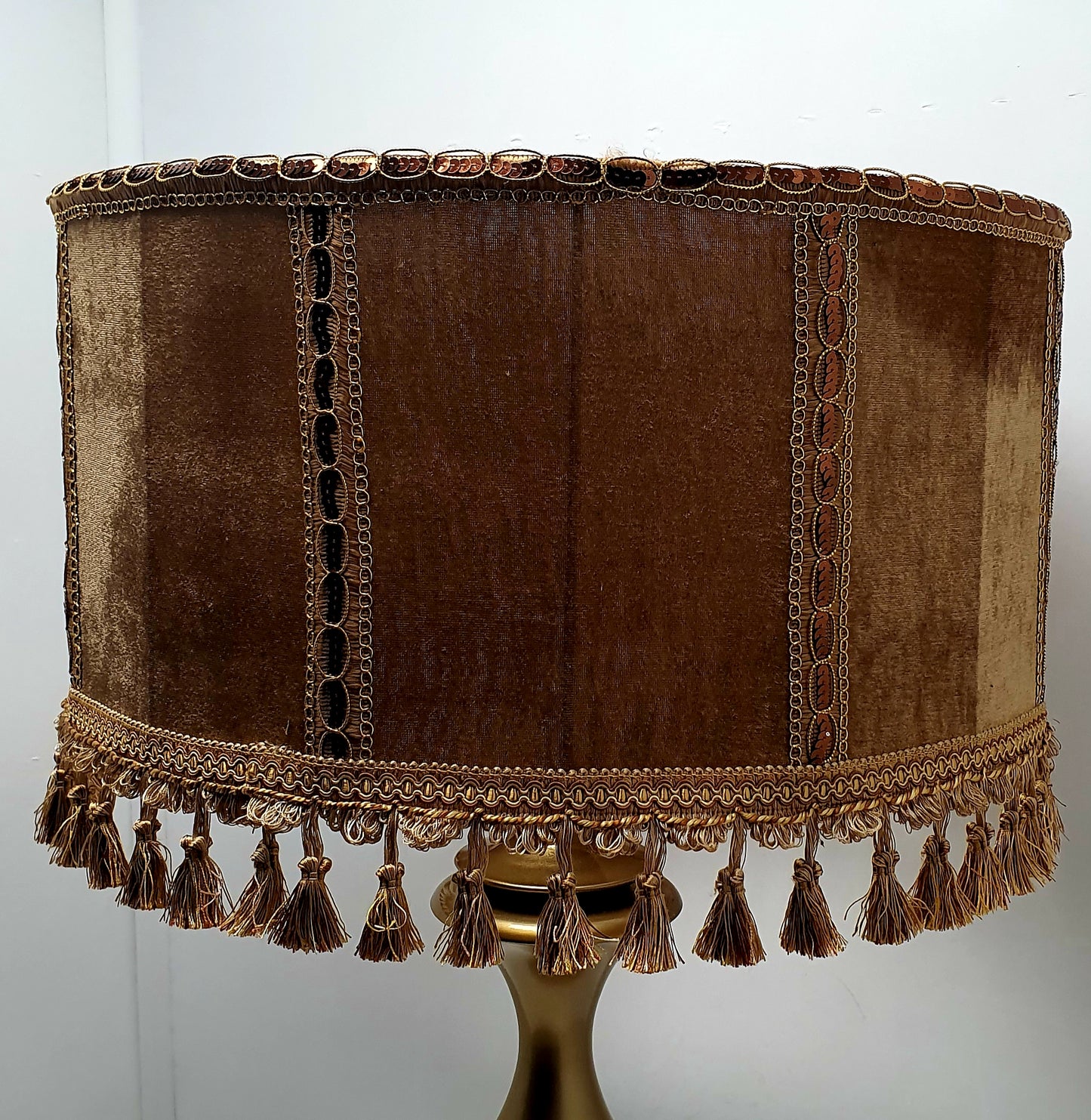 Lampshade, Victorian fringed drum shade. 5812
