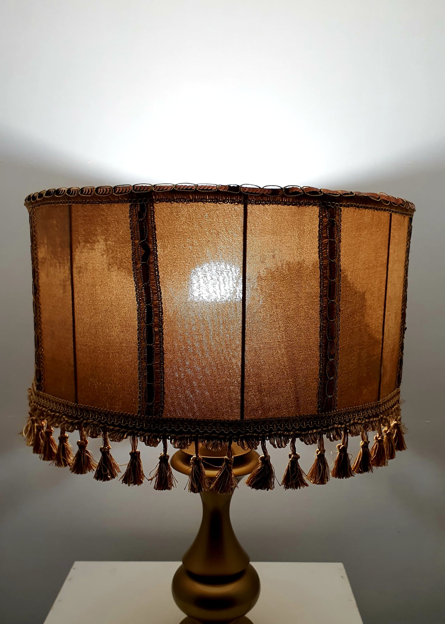 Lampshade, Victorian fringed drum shade. 5812