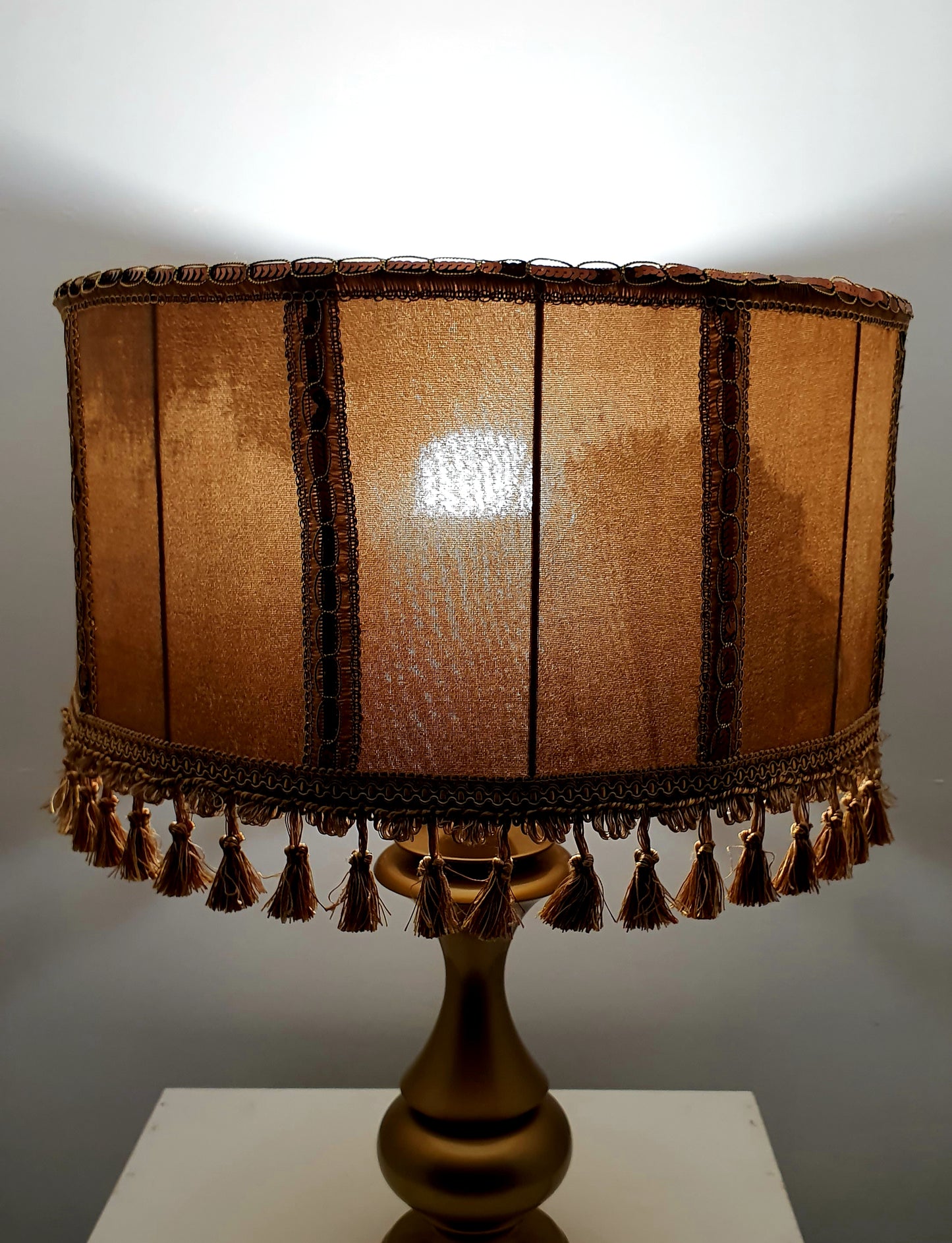 Lampshade, Victorian fringed drum shade. 5812
