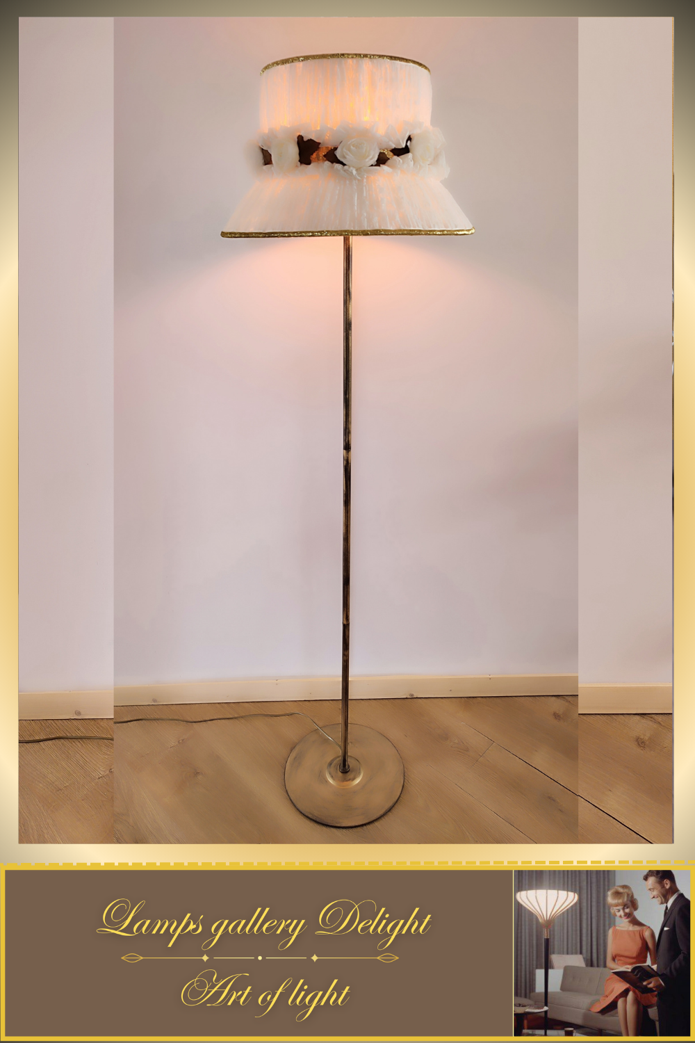 Floor lamp, white lamp, flower lamp, art deco lamp. 6102