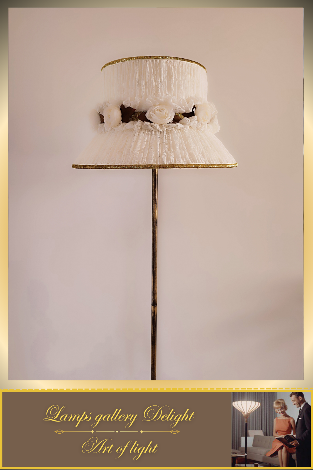 Floor lamp, white lamp, flower lamp, art deco lamp. 6102