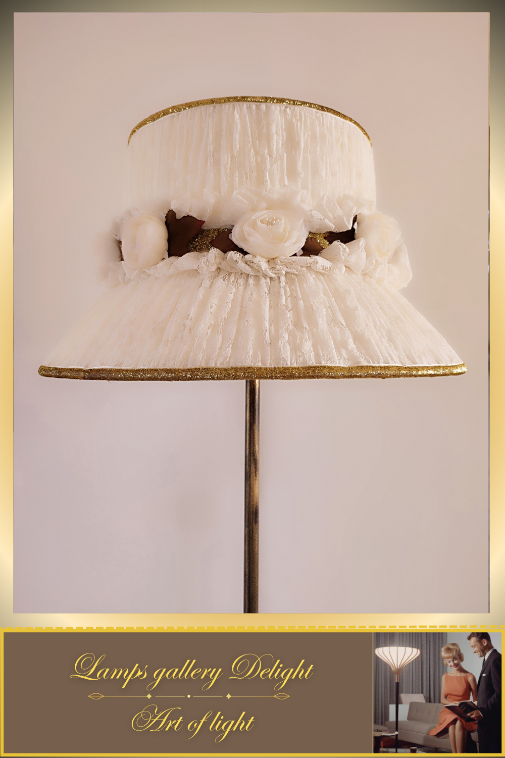 Floor lamp, white lamp, flower lamp, art deco lamp. 6102