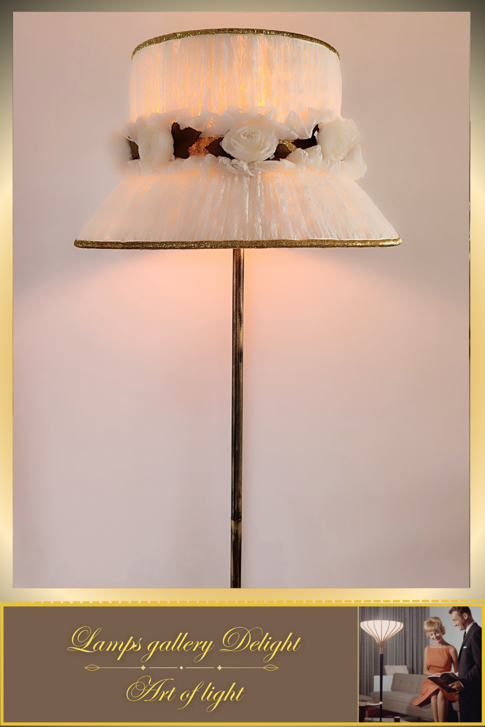 Floor lamp, white lamp, flower lamp, art deco lamp. 6102