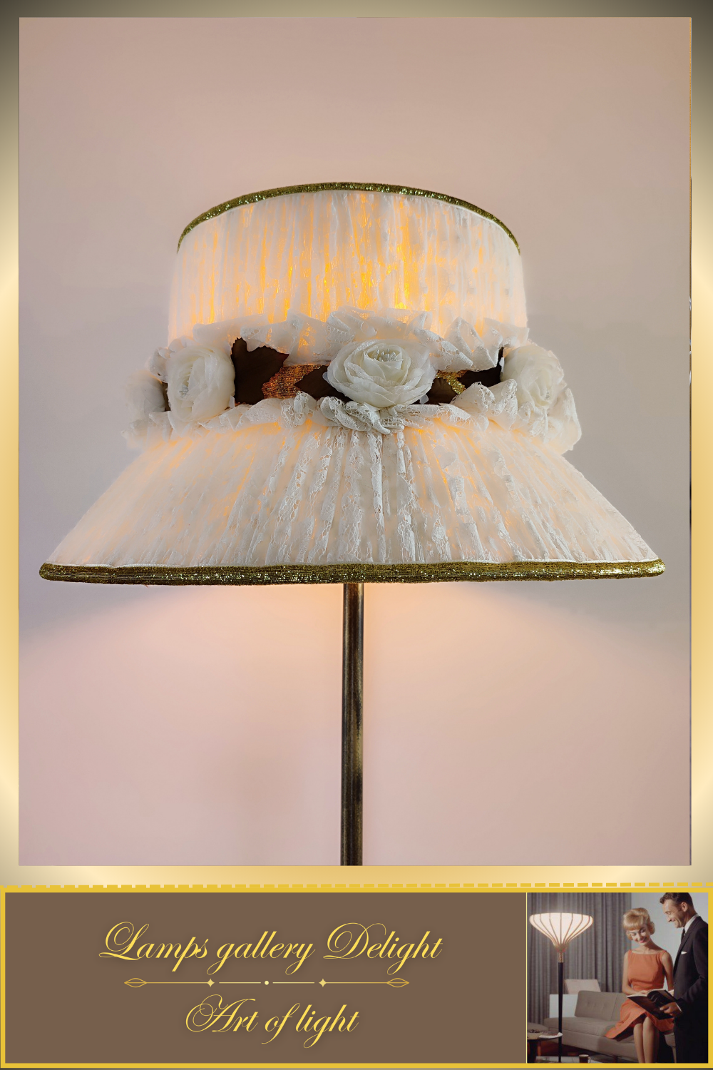 Floor lamp, white lamp, flower lamp, art deco lamp. 6102