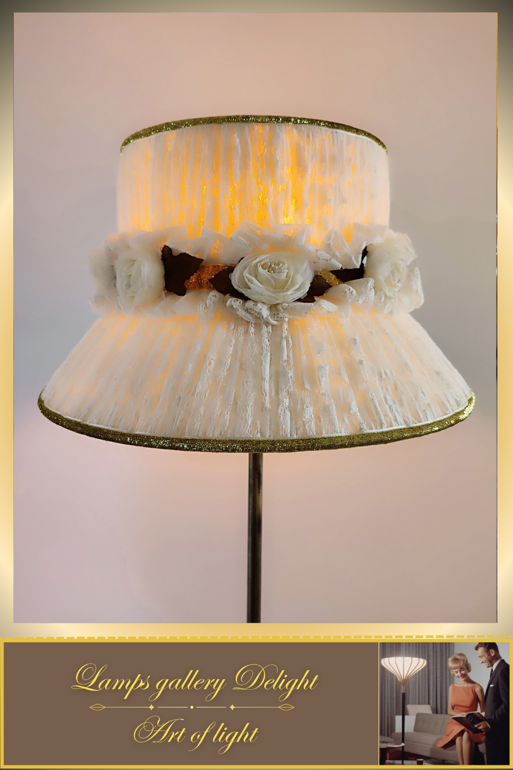 Floor lamp, white lamp, flower lamp, art deco lamp. 6102