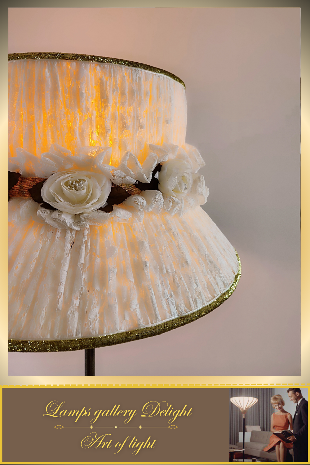 Floor lamp, white lamp, flower lamp, art deco lamp. 6102