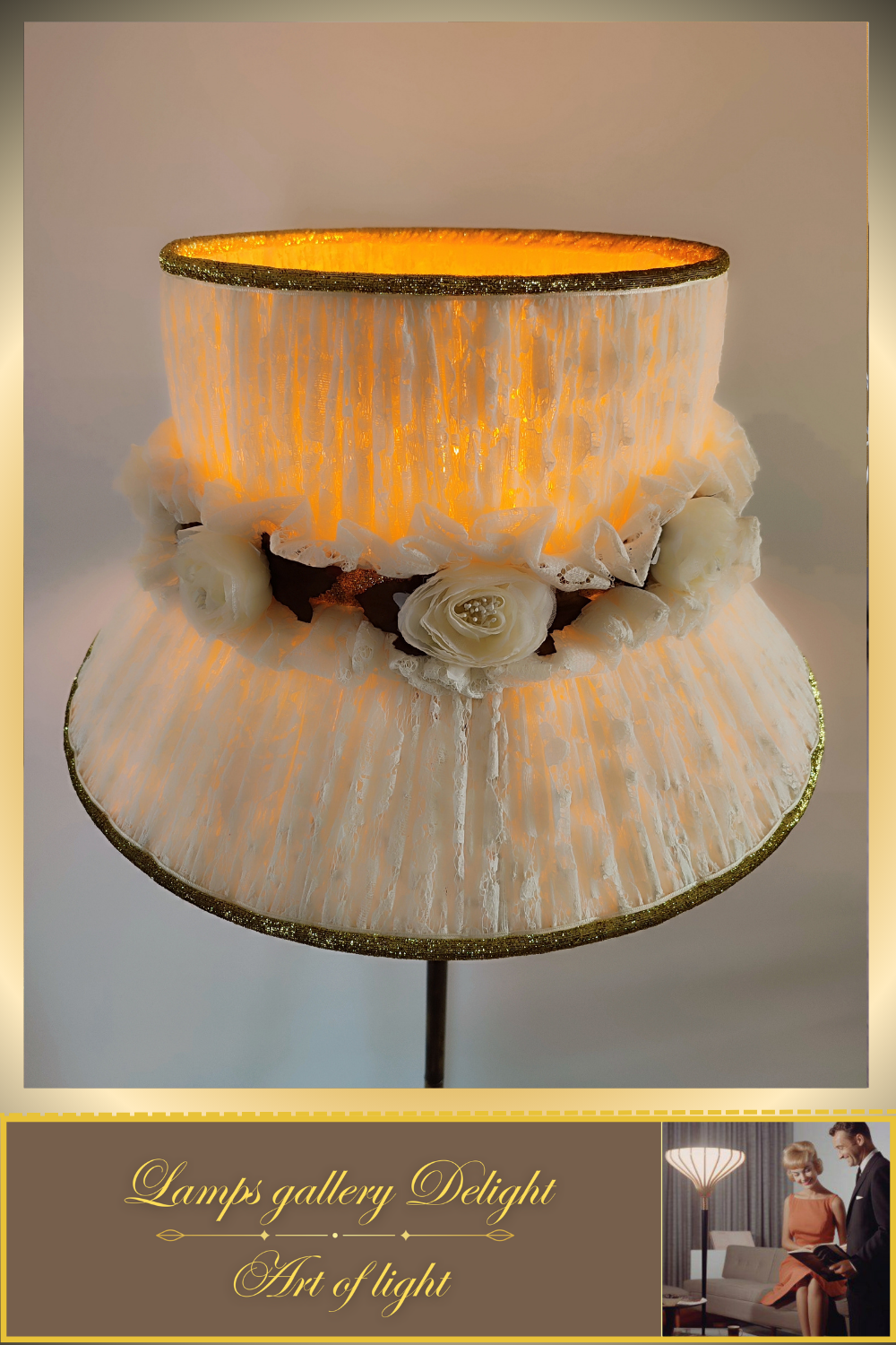 Floor lamp, white lamp, flower lamp, art deco lamp. 6102