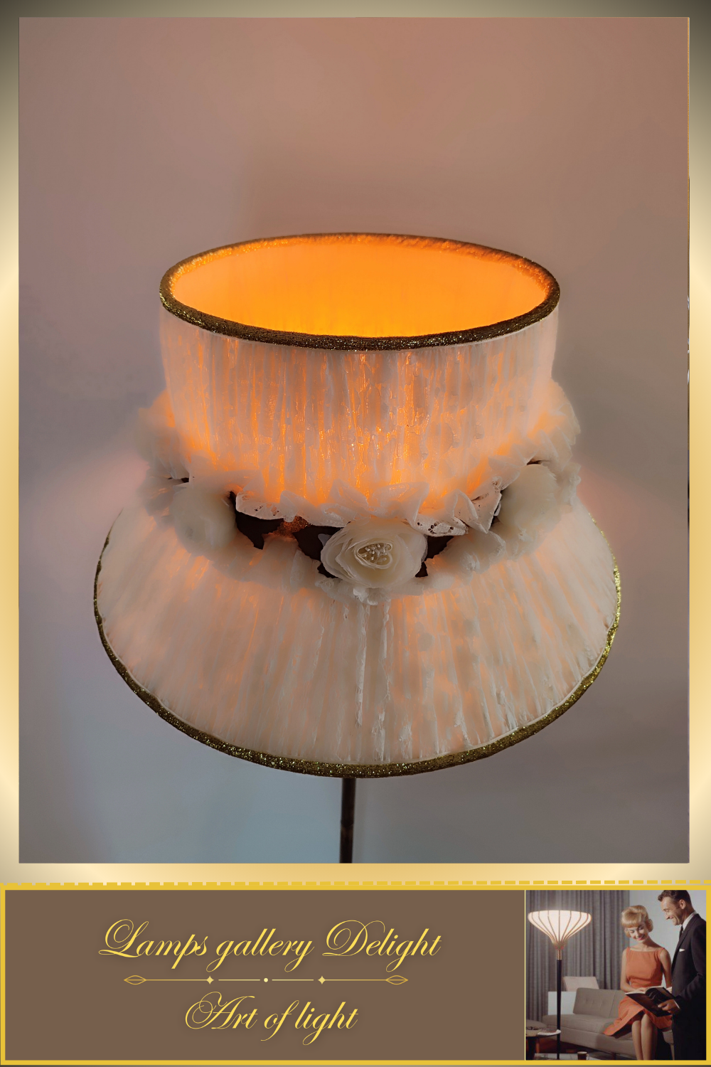 Floor lamp, white lamp, flower lamp, art deco lamp. 6102