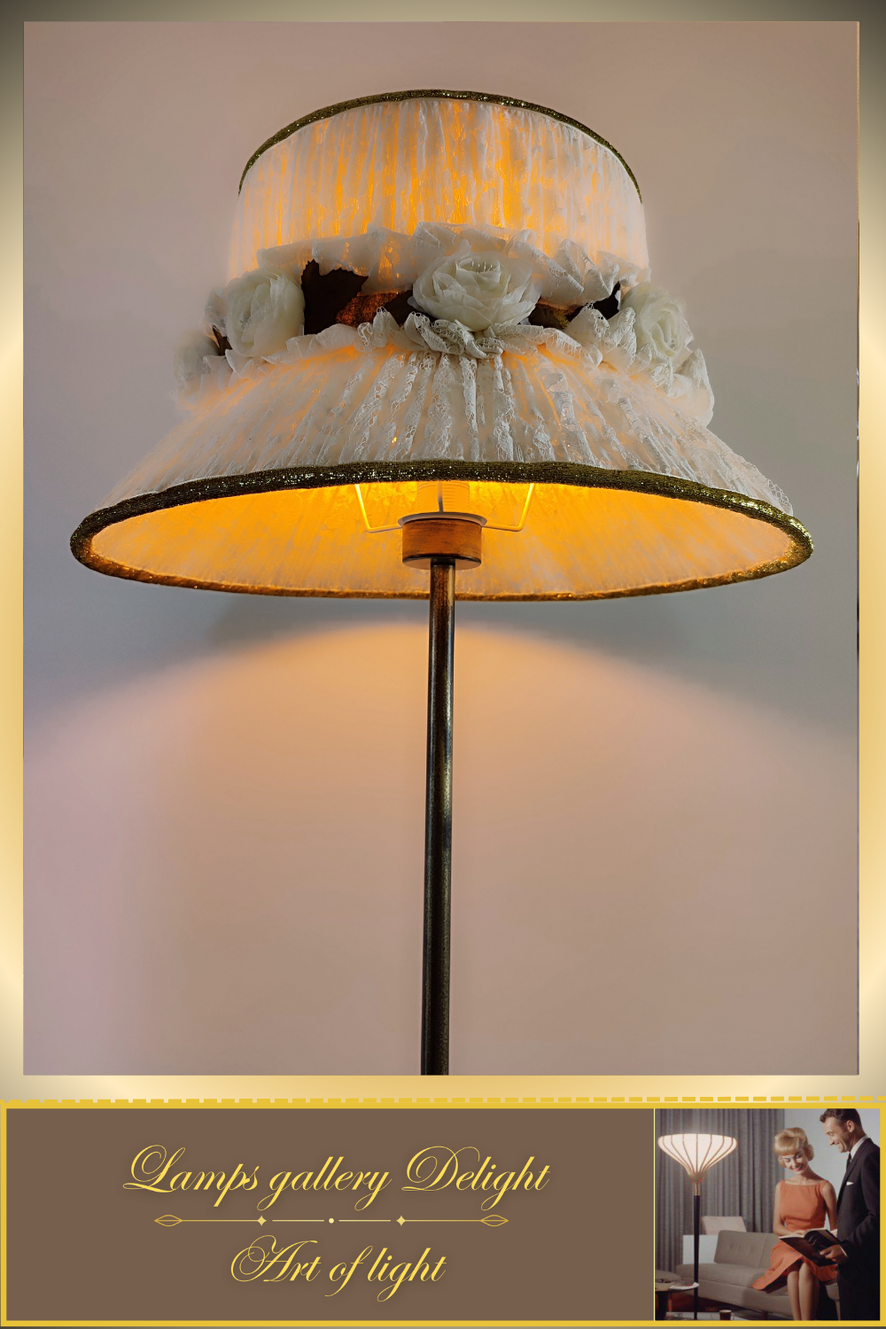 Floor lamp, white lamp, flower lamp, art deco lamp. 6102