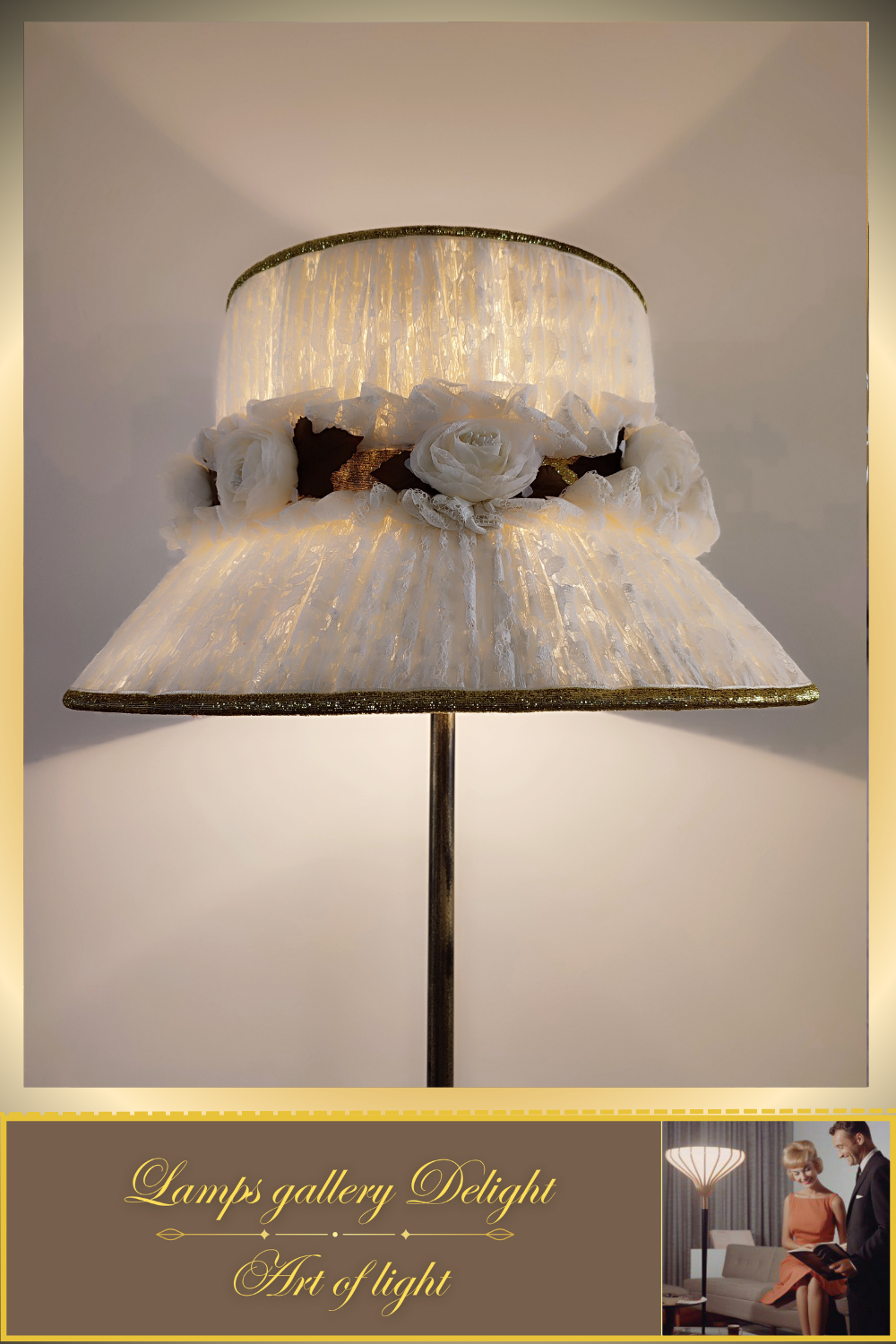 Floor lamp, white lamp, flower lamp, art deco lamp. 6102