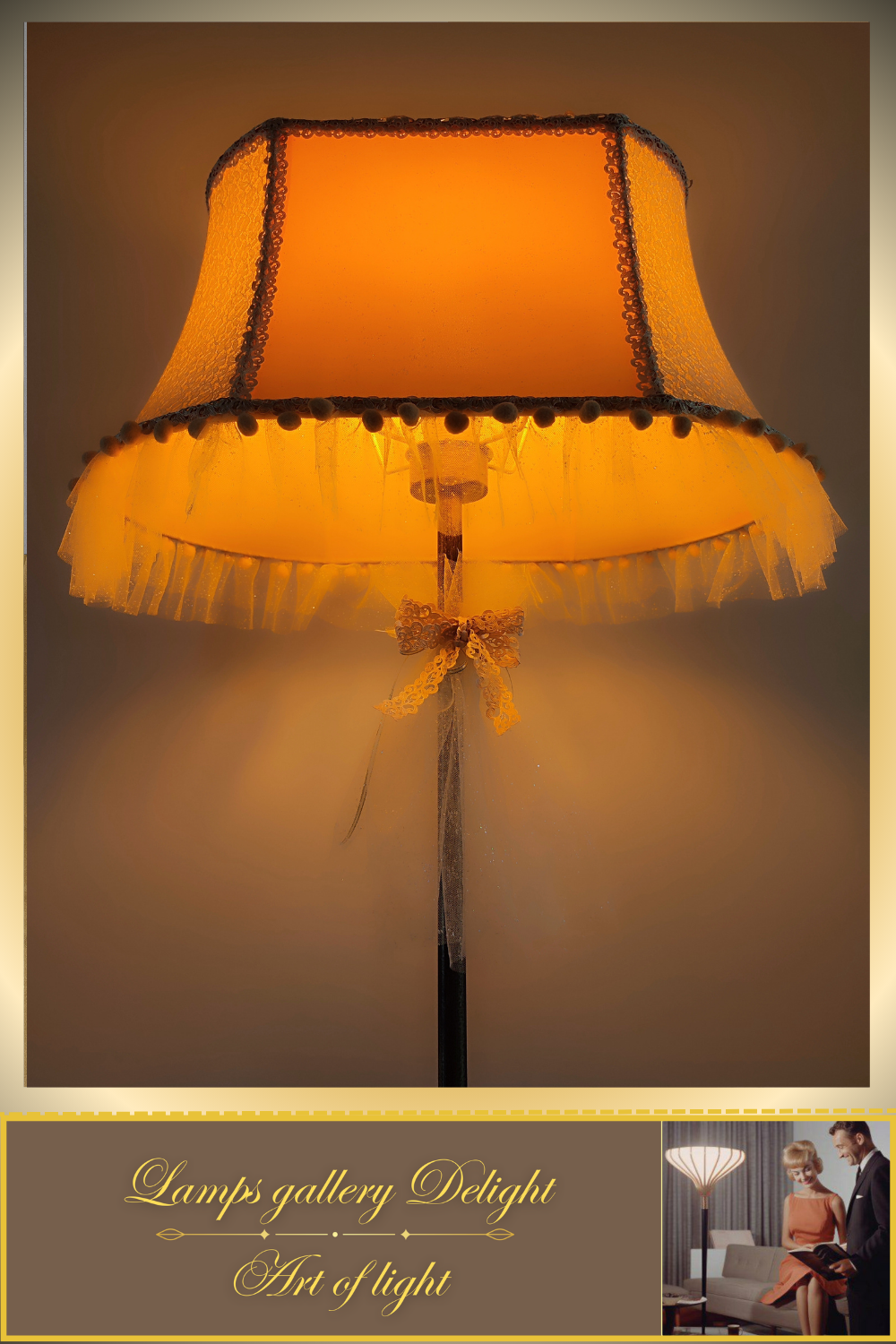 Floor lamp. Victorian style. Girlish pink and peach floor lamp, a gift for a girl. 5307