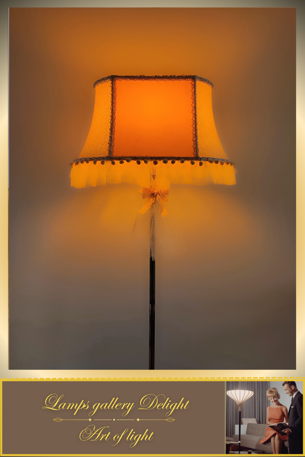 Floor lamp. Victorian style. Girlish pink and peach floor lamp, a gift for a girl. 5307