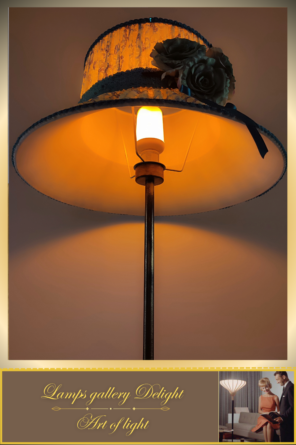 Floor lamp, flower lamp, art deco lamp. The floor lamp with a milky turquoise shade. 6103