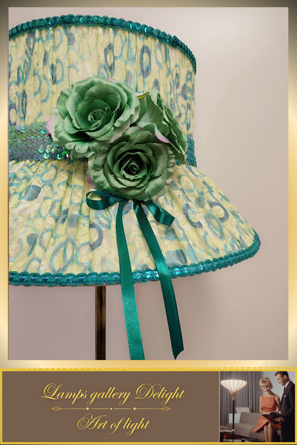 Floor lamp, flower lamp, art deco lamp. The floor lamp with a milky turquoise shade. 6103