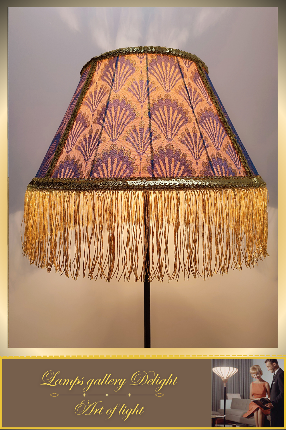 Floor lamp, Victorian style, golden lamp, Vintage Floor Lamp, handmade home lamp. 090701