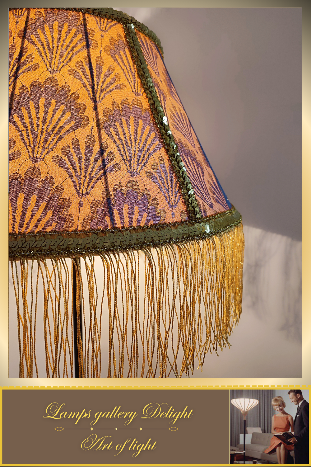 Floor lamp, Victorian style, golden lamp, Vintage Floor Lamp, handmade home lamp. 090701