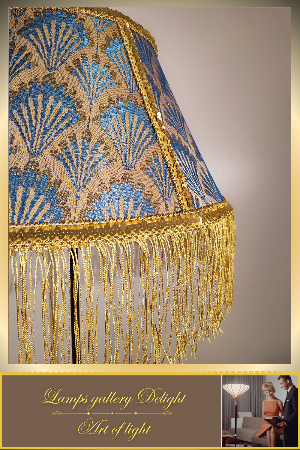 Floor lamp, Victorian style, golden lamp, Vintage Floor Lamp, handmade home lamp. 090701