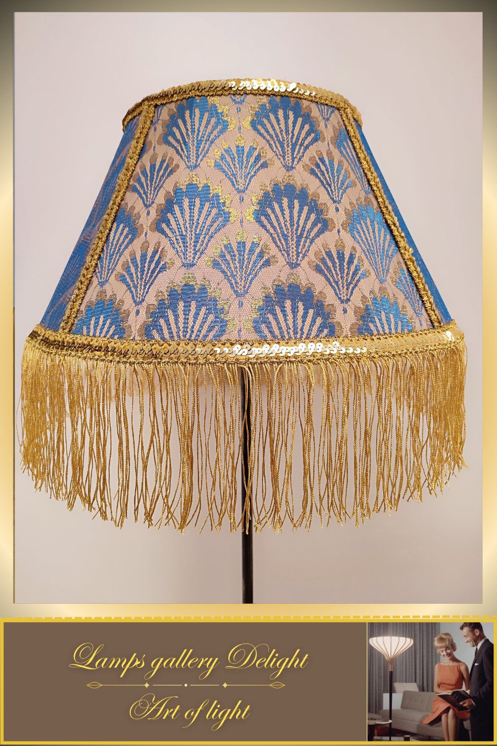 Floor lamp, Victorian style, golden lamp, Vintage Floor Lamp, handmade home lamp. 090701