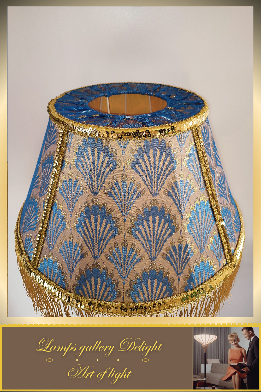 Floor lamp, Victorian style, golden lamp, Vintage Floor Lamp, handmade home lamp. 090701
