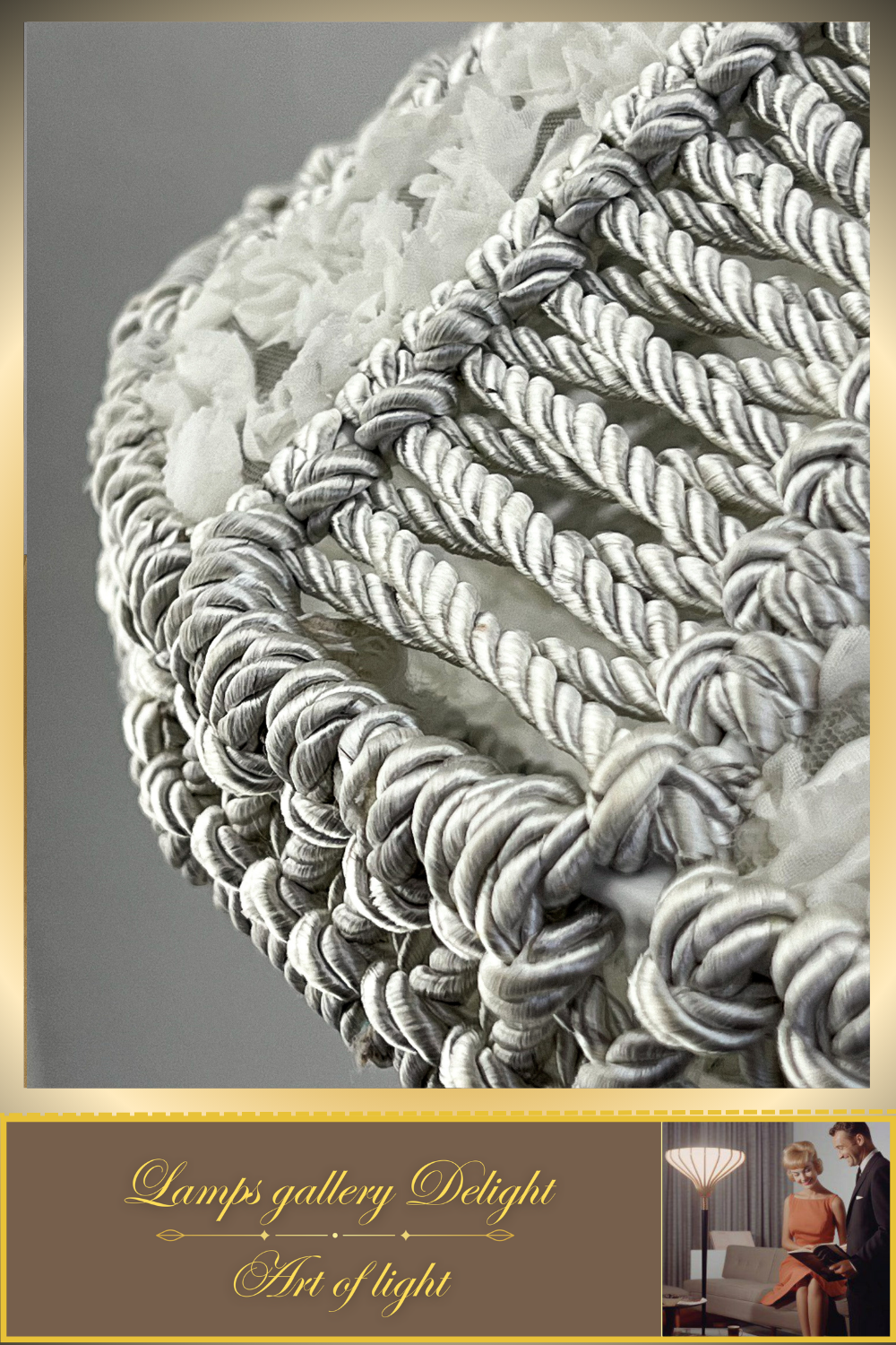 Floor lamp, macrame floor lamp, macrame lamp, wicker lampshade, handmade home lamp. 5101