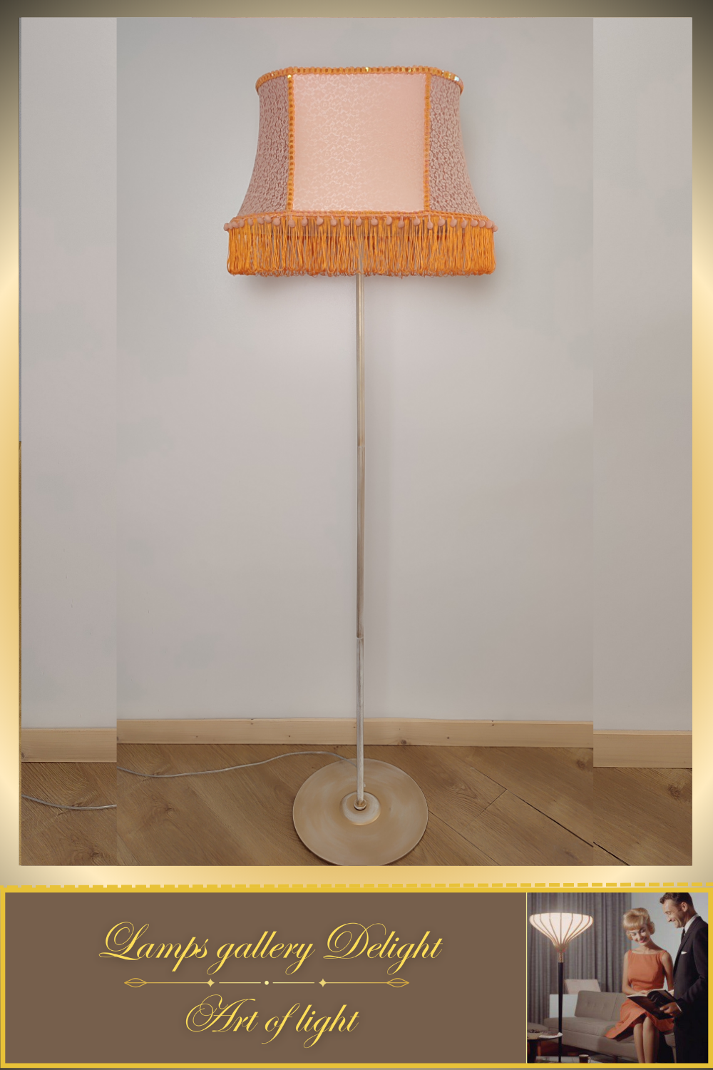 Floor lamp, peach-colored lamp, Victorian style, fairy lamp, handmade! 530601