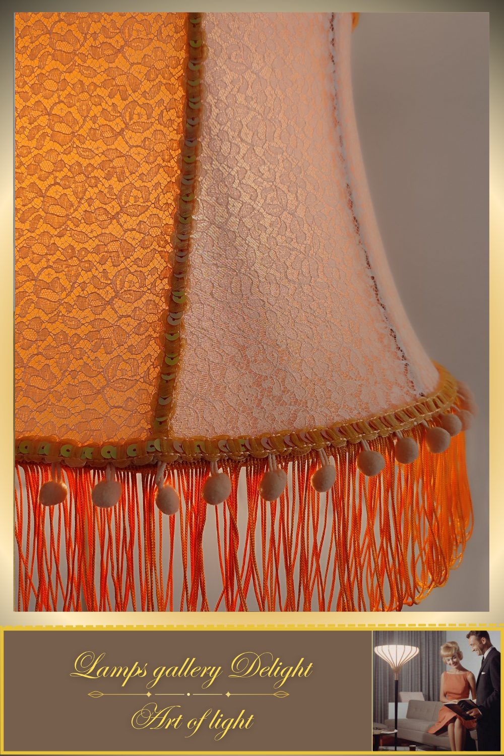Floor lamp, peach-colored lamp, Victorian style, fairy lamp, handmade! 530601