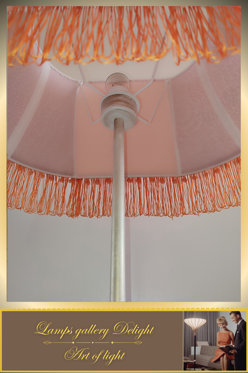 Floor lamp, peach-colored lamp, Victorian style, fairy lamp, handmade! 530601