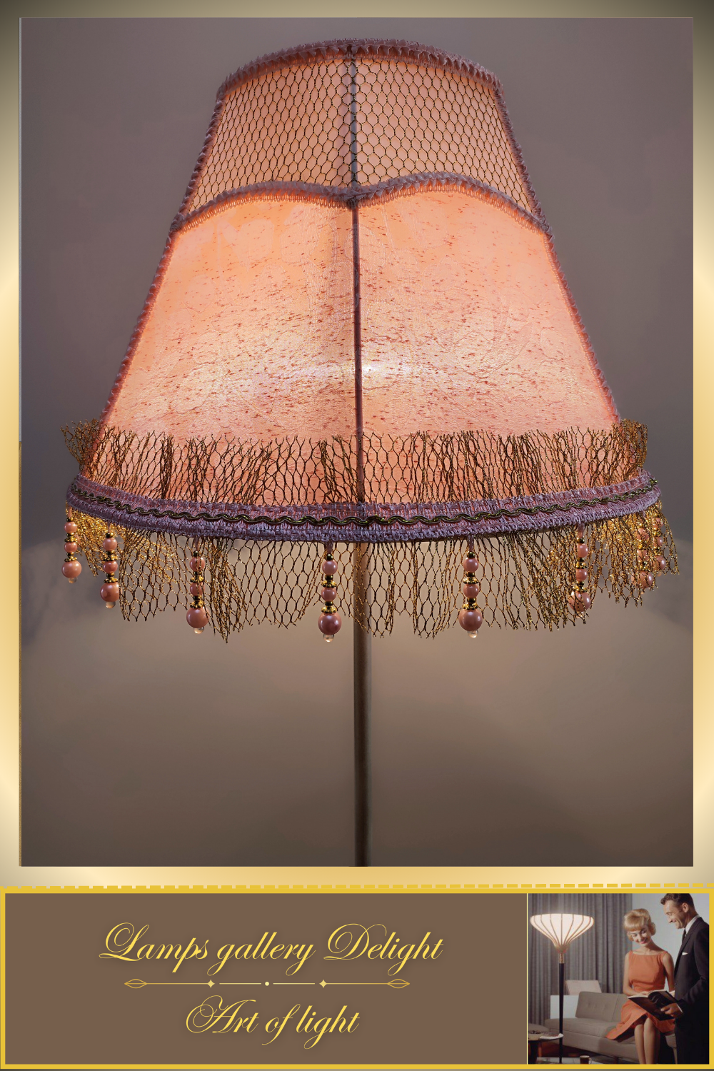 Floor lamp, pink lamp, Victorian floor lamp, fairy lamp, fabric shade, handmade! 3607