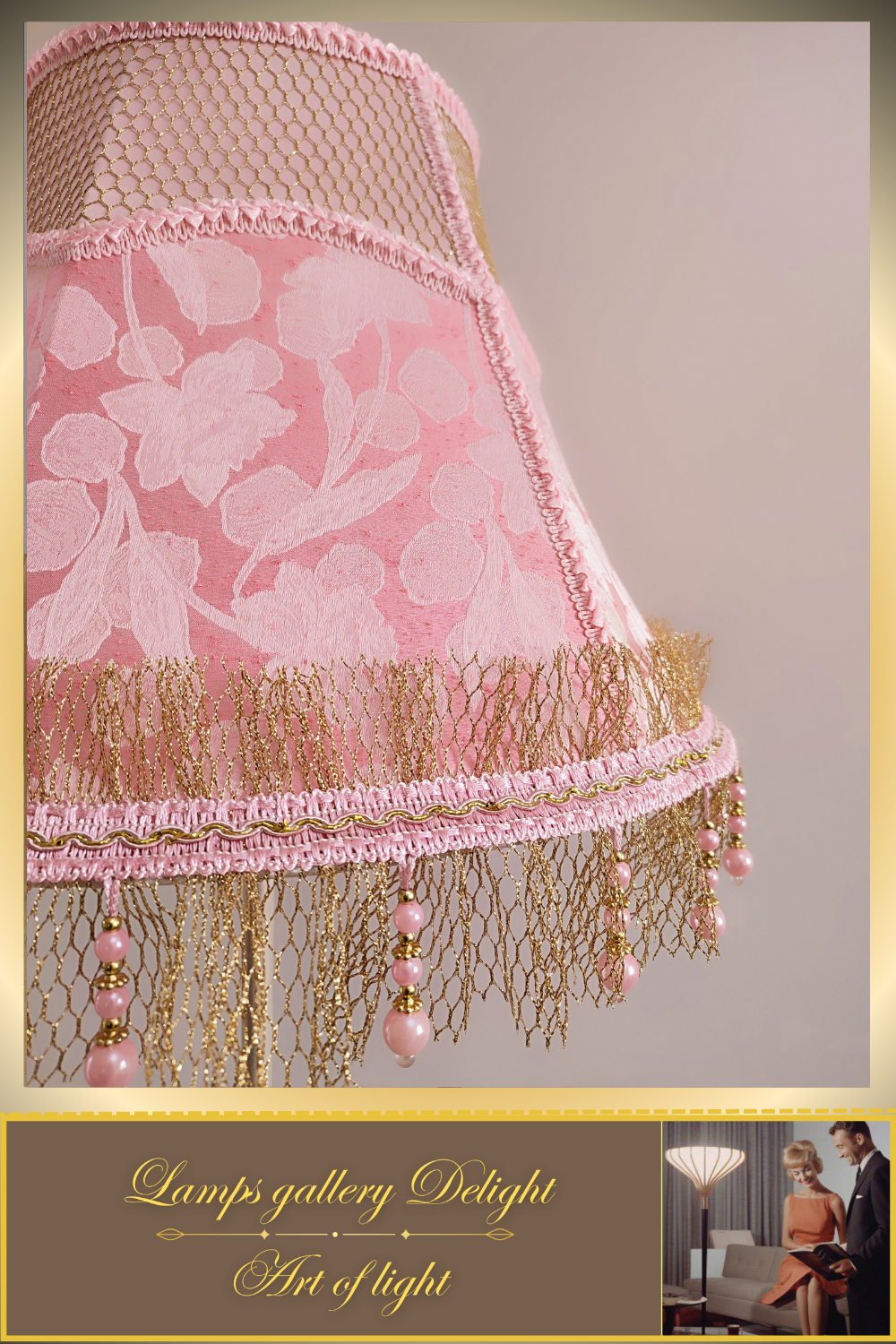 Floor lamp, pink lamp, Victorian floor lamp, fairy lamp, fabric shade, handmade! 3607