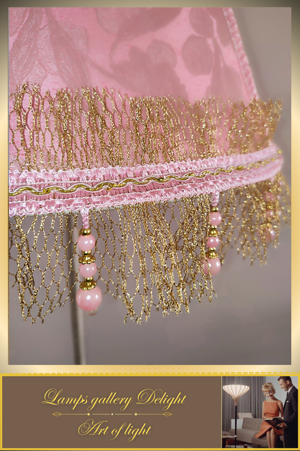 Floor lamp, pink lamp, Victorian floor lamp, fairy lamp, fabric shade, handmade! 3607