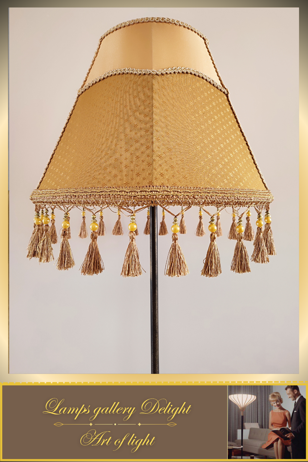 Floor lamp, Vintage Floor Lamp, Victorian floor lamp, fabric shade, handmade! 3603