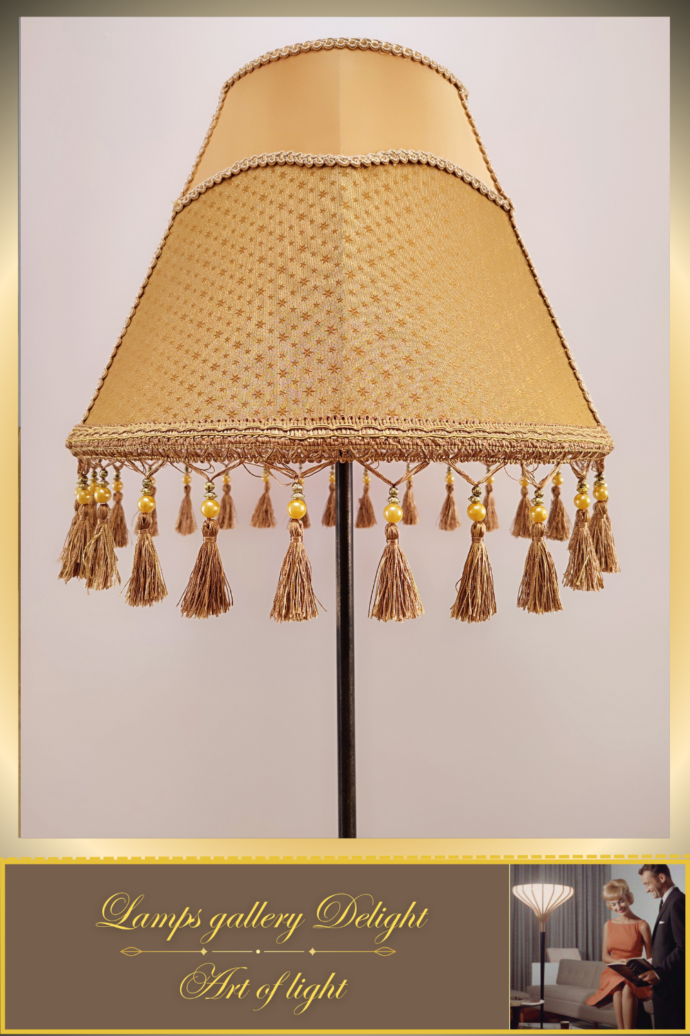 Floor lamp, Vintage Floor Lamp, Victorian floor lamp, fabric shade, handmade! 3603