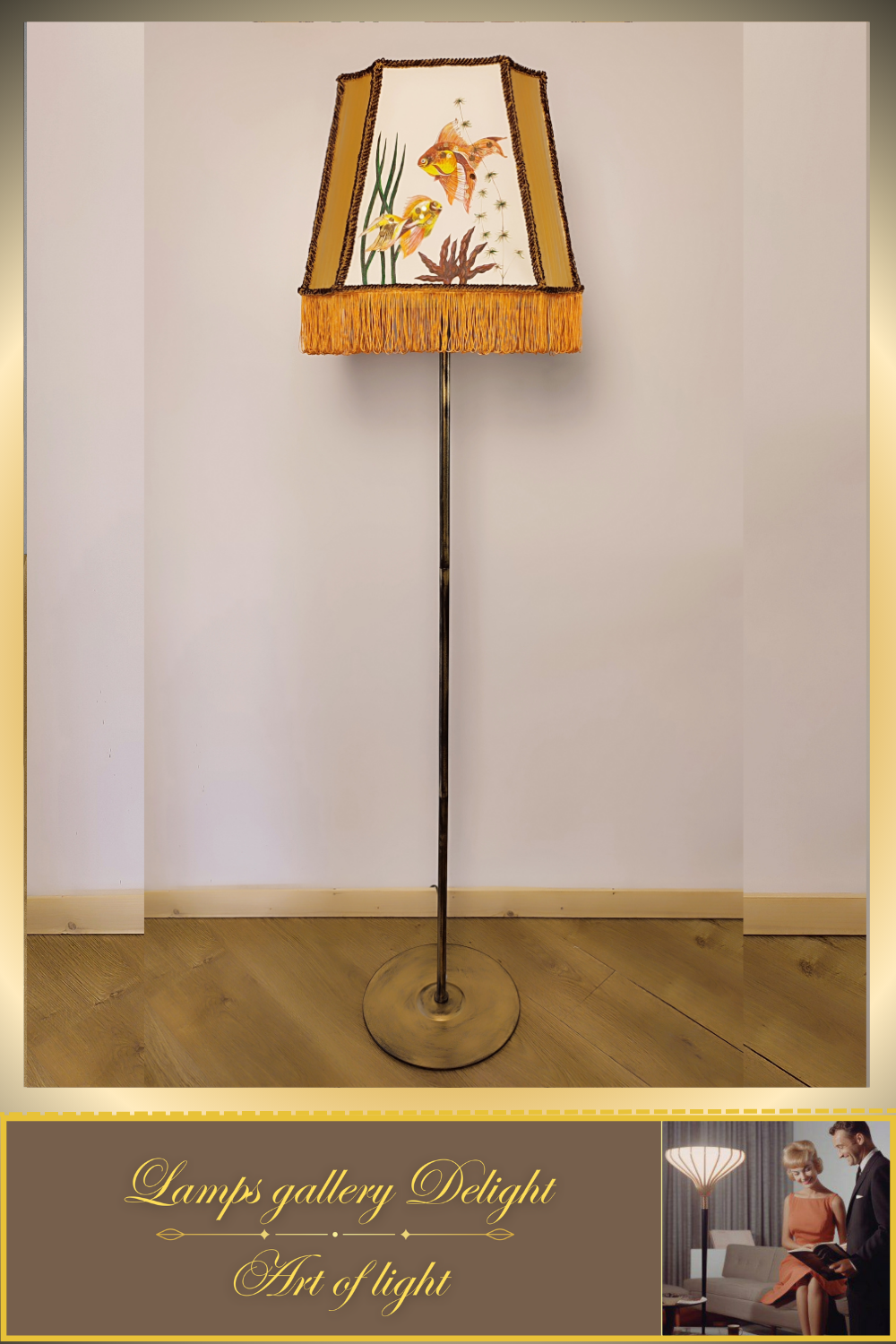 Floor lamp, fairy lamp, art deco lamp, goldfish lamp. 1401