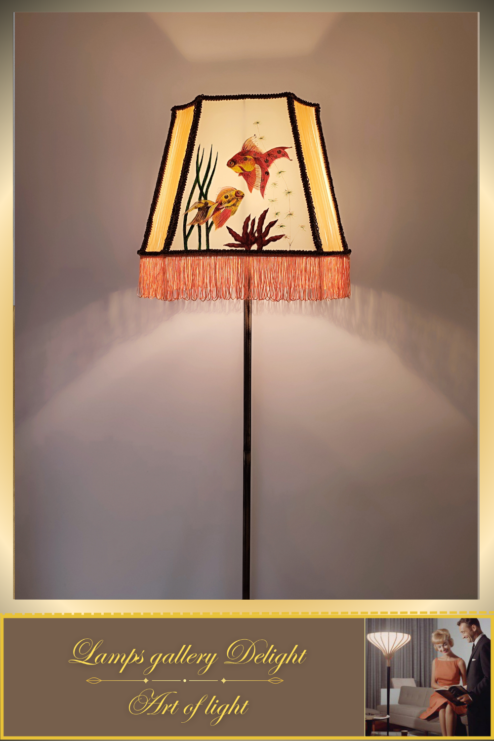 Floor lamp, fairy lamp, art deco lamp, goldfish lamp. 1401
