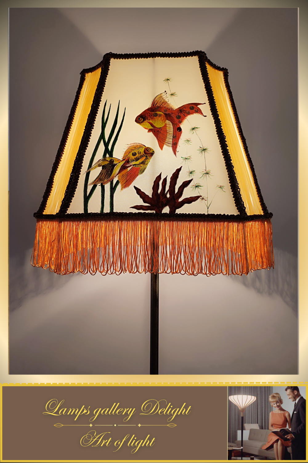 Floor lamp, fairy lamp, art deco lamp, goldfish lamp. 1401