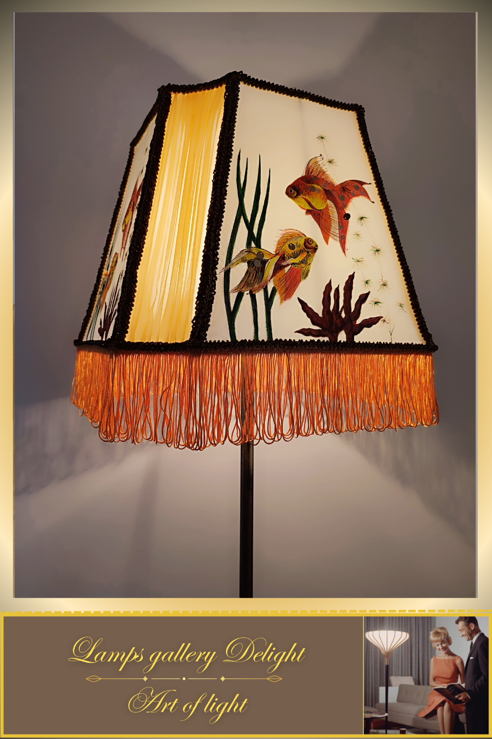 Floor lamp, fairy lamp, art deco lamp, goldfish lamp. 1401