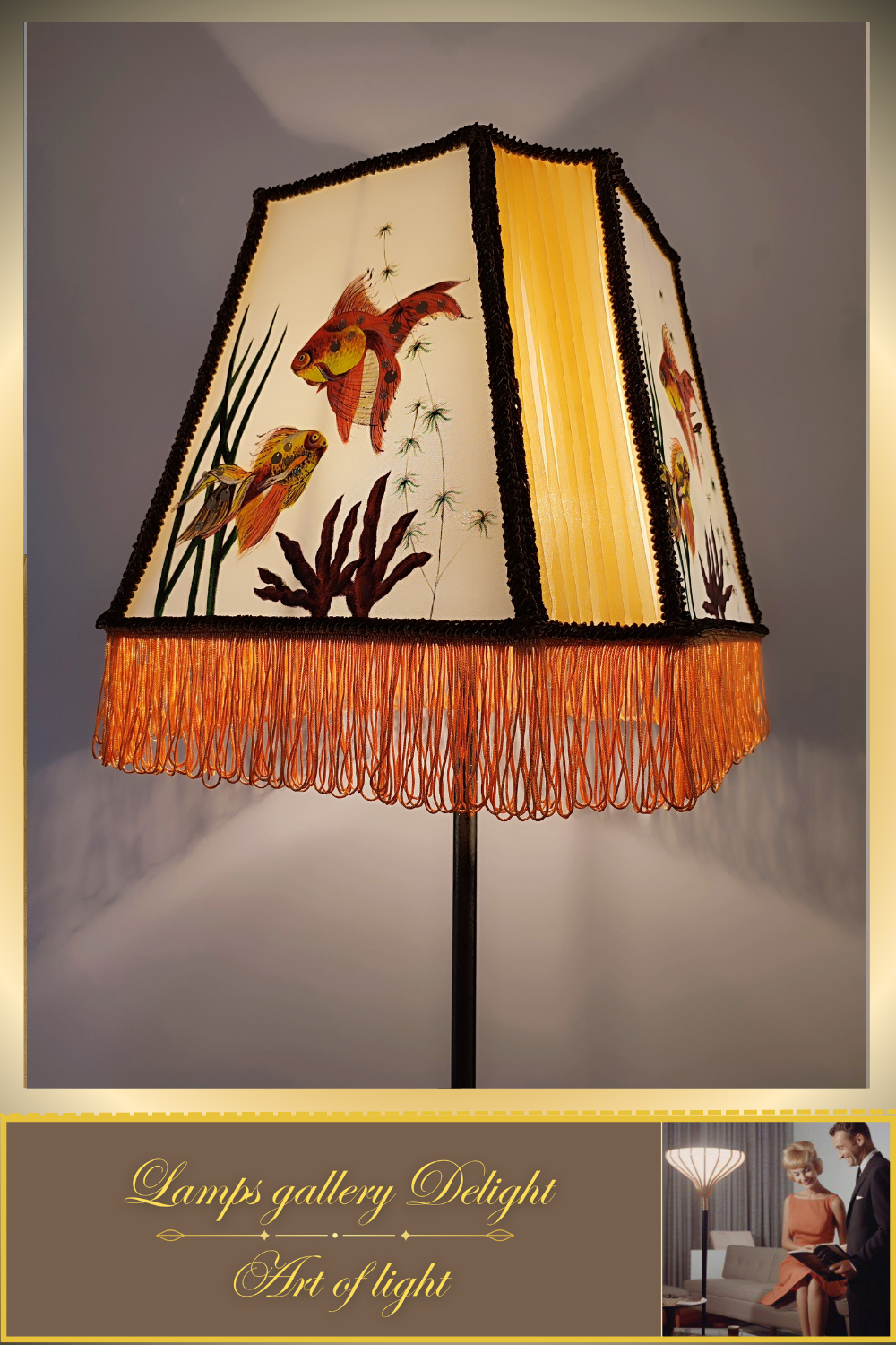 Floor lamp, fairy lamp, art deco lamp, goldfish lamp. 1401