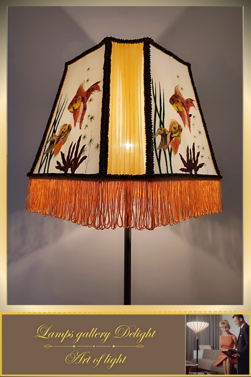 Floor lamp, fairy lamp, art deco lamp, goldfish lamp. 1401