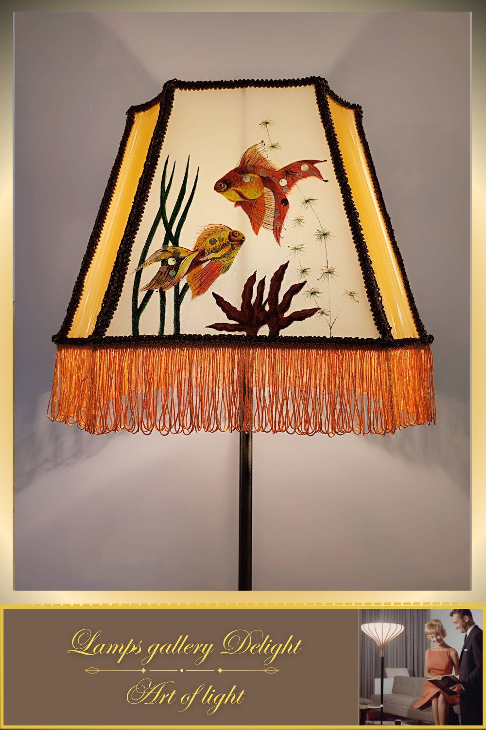 Floor lamp, fairy lamp, art deco lamp, goldfish lamp. 1401