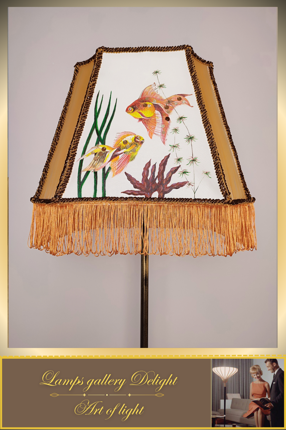 Floor lamp, fairy lamp, art deco lamp, goldfish lamp. 1401