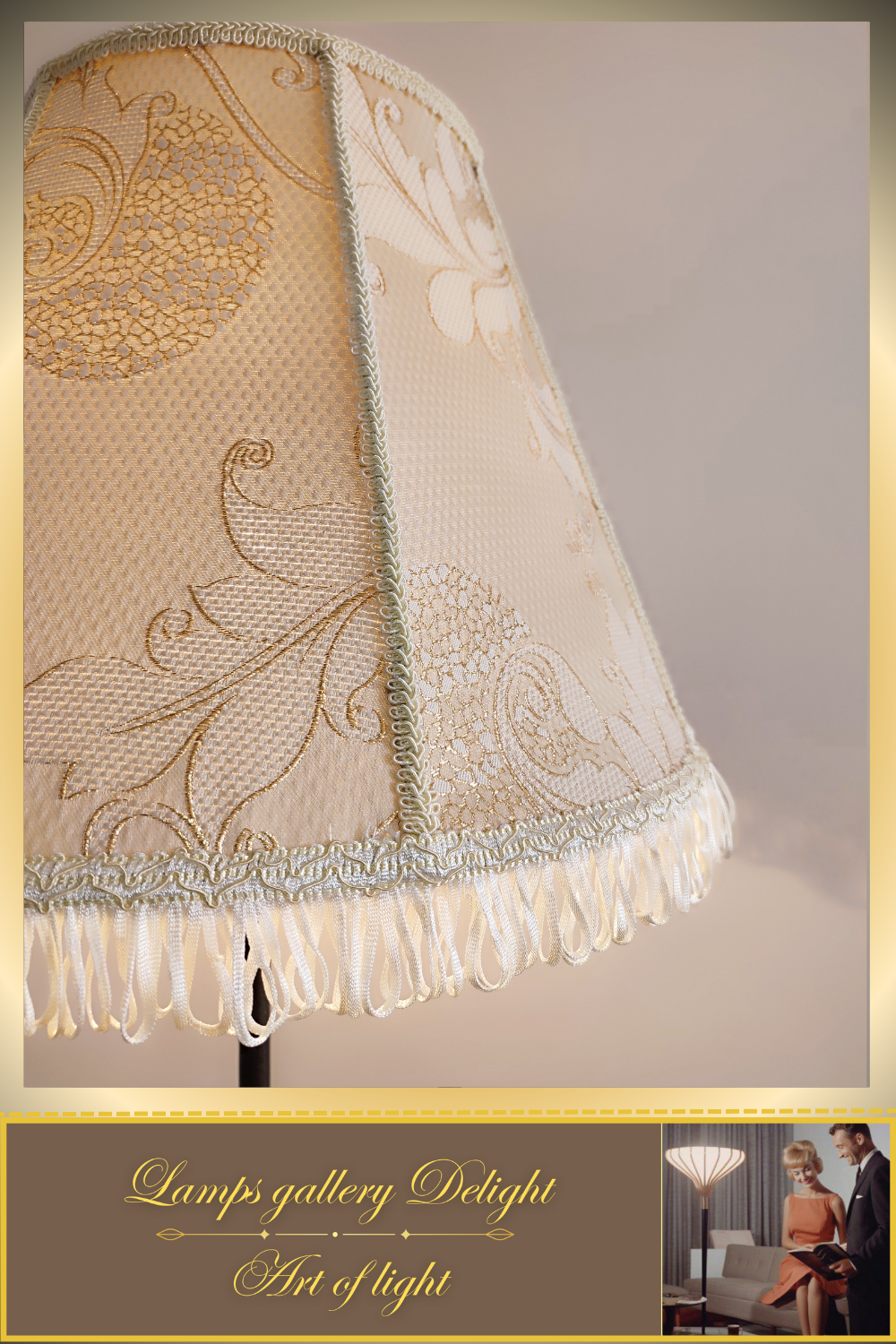 Floor lamp, Victorian style floor lamp, beige lamp, fabric shade, vintage floor lamp, handmade! 380801
