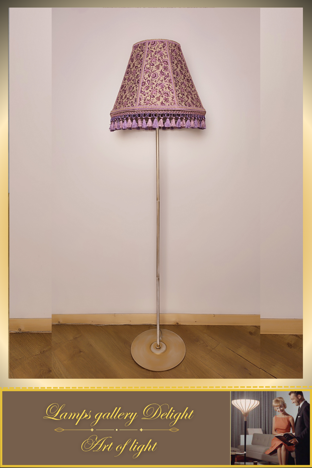 Floor lamp, Victorian style floor lamp, lilac lamp, Vintage Floor Lamp, unique lamp, handmade! 111001