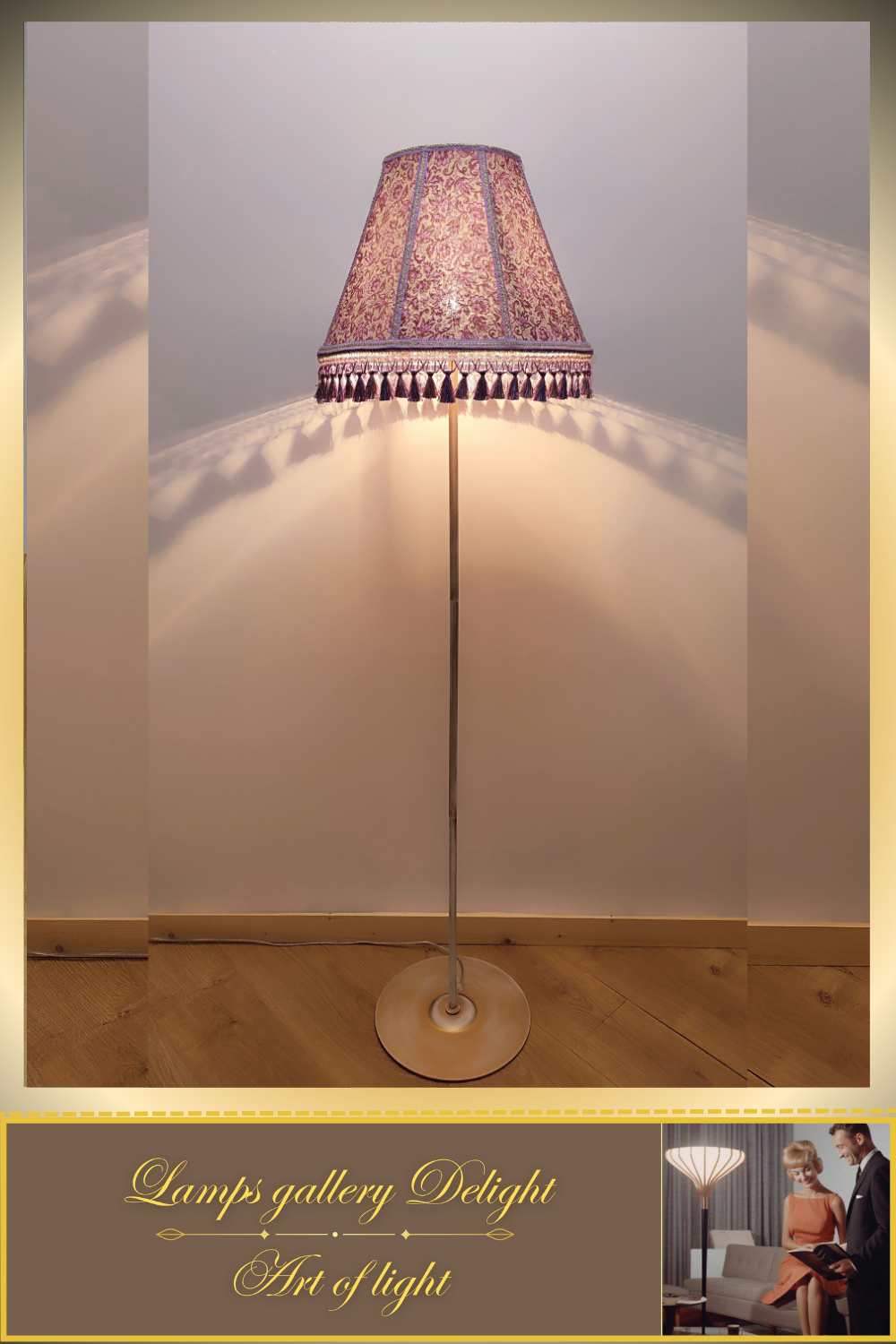 Floor lamp, Victorian style floor lamp, lilac lamp, Vintage Floor Lamp, unique lamp, handmade! 111001