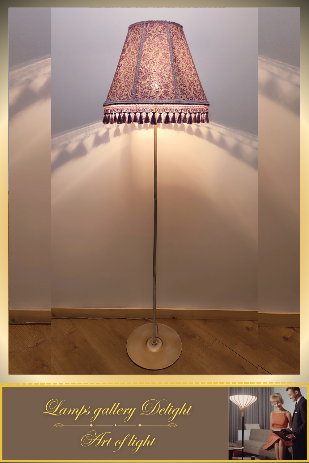 Floor lamp, Victorian style floor lamp, lilac lamp, Vintage Floor Lamp, unique lamp, handmade! 111001