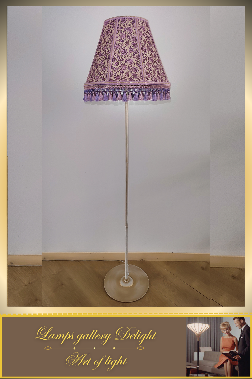 Floor lamp, Victorian style floor lamp, lilac lamp, Vintage Floor Lamp, unique lamp, handmade! 111001