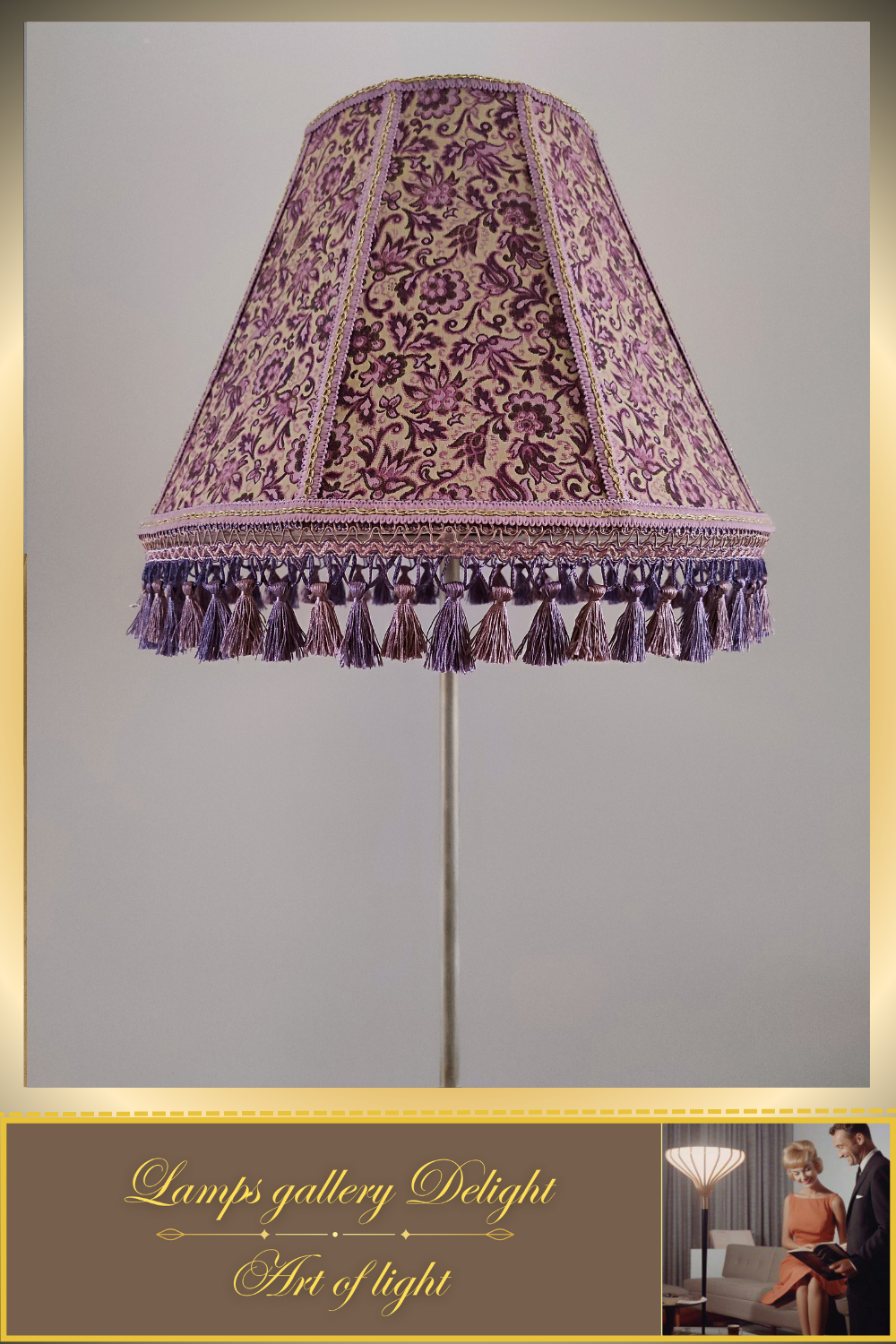 Floor lamp, Victorian style floor lamp, lilac lamp, Vintage Floor Lamp, unique lamp, handmade! 111001