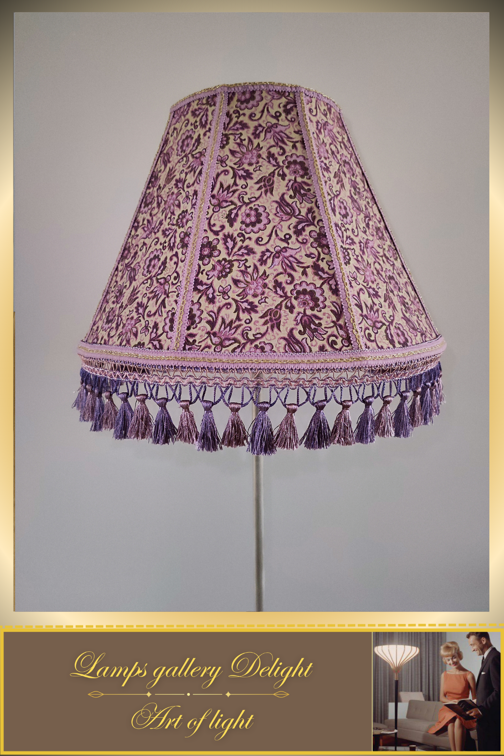 Floor lamp, Victorian style floor lamp, lilac lamp, Vintage Floor Lamp, unique lamp, handmade! 111001